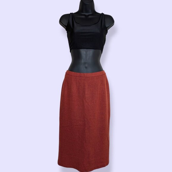 Orange Vintage Wool Blend Skirt - Picture 2 of 7